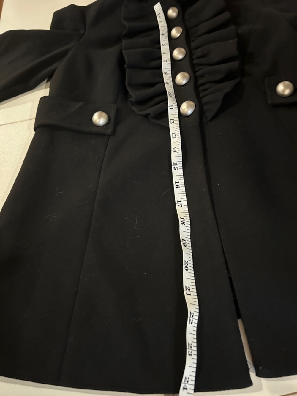 mac & jac Black Ruffled Front jacket with Silver Buttons - Picture 7 of 11